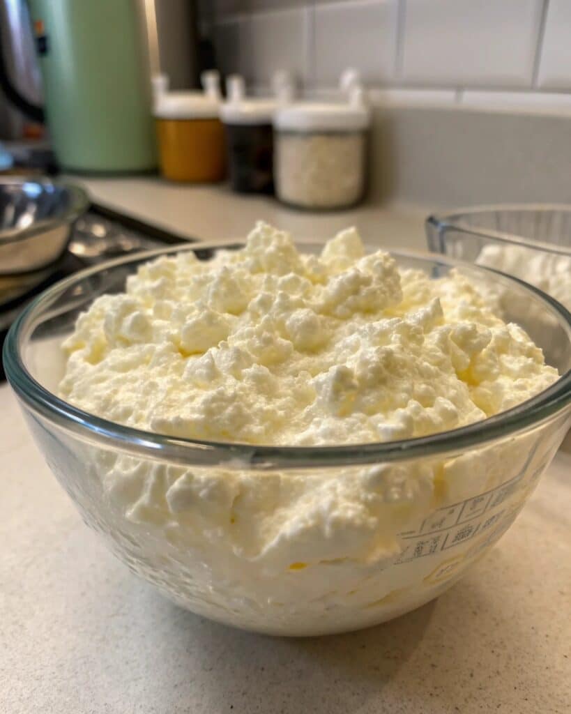 How to Make Cottage Cheese Cloud Bread (Fluffy, Healthy & Delicious Guide) 6 smooth blended cottage cheese in a glass bowl