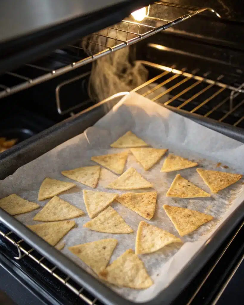 Cottage Cheese Chips in Oven: The Best Crunchy High-Protein Snack You Can Make at Home 7 Cottage cheese chips in oven baking stage