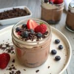 Cottage Cheese Chocolate Mousse – The Best 5-Min Dessert 9 creamy cottage cheese chocolate mousse in glass jar