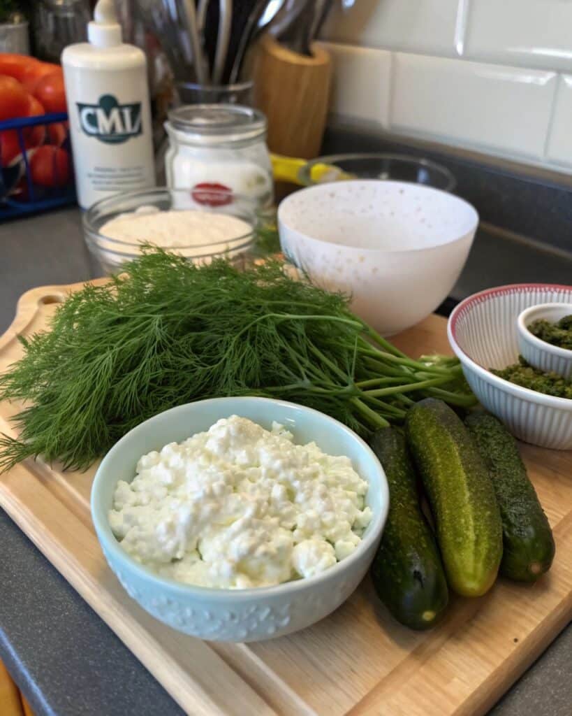 The Best Dill Pickle Dip with Cottage Cheese Recipe You’ll Ever Try 6 Ingredients for making dill pickle dip with cottage cheese