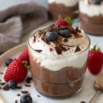 Cottage Cheese Chocolate Mousse: The Best Healthy Chocolate Dessert You’ll Ever Try 9 Cottage cheese chocolate mousse topped with chocolate shavings