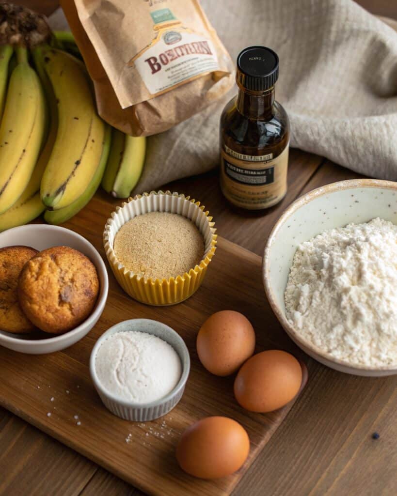 Banana Muffins Cottage Cheese: The Ultimate Moist Breakfast Treat 6 Banana muffins cottage cheese ingredients measured out