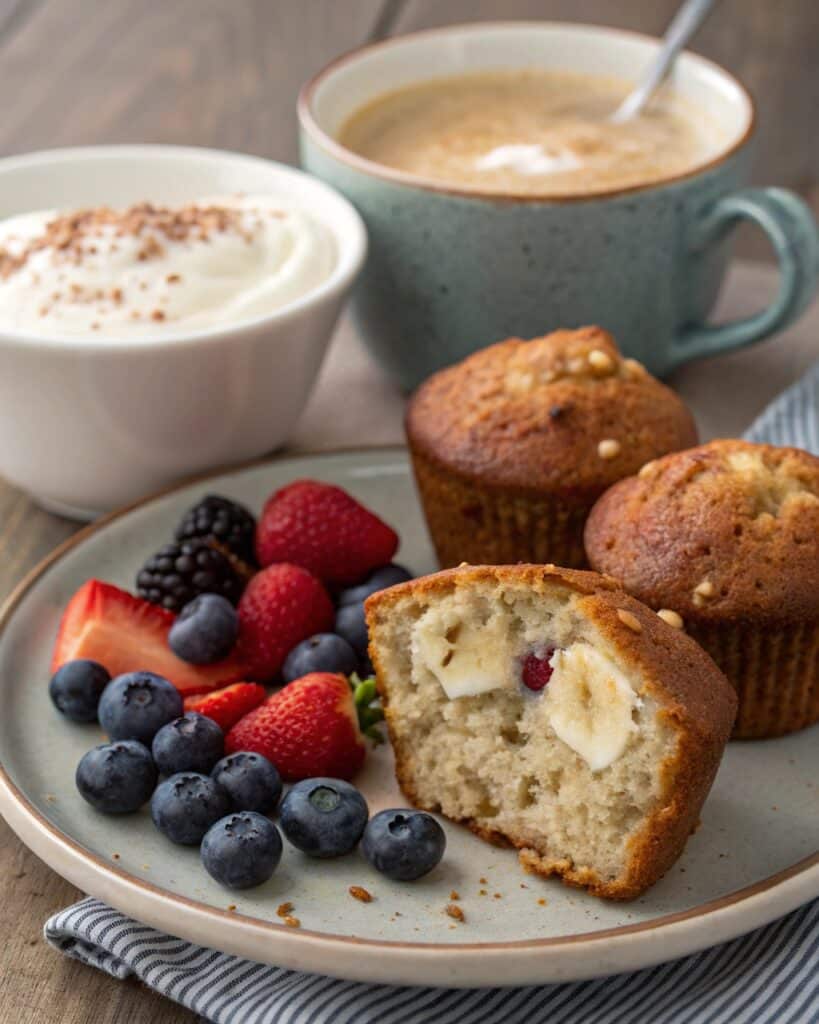 Banana Muffins with Cottage Cheese: Quick Protein-Rich Recipe 8 Serving banana muffins with cottage cheese for breakfast