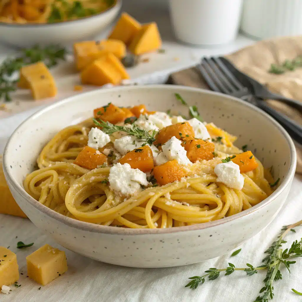 Pumpkin Cottage Cheese Pasta