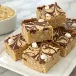 Peanut Butter Rice Krispie Treats with Chocolate Swirl