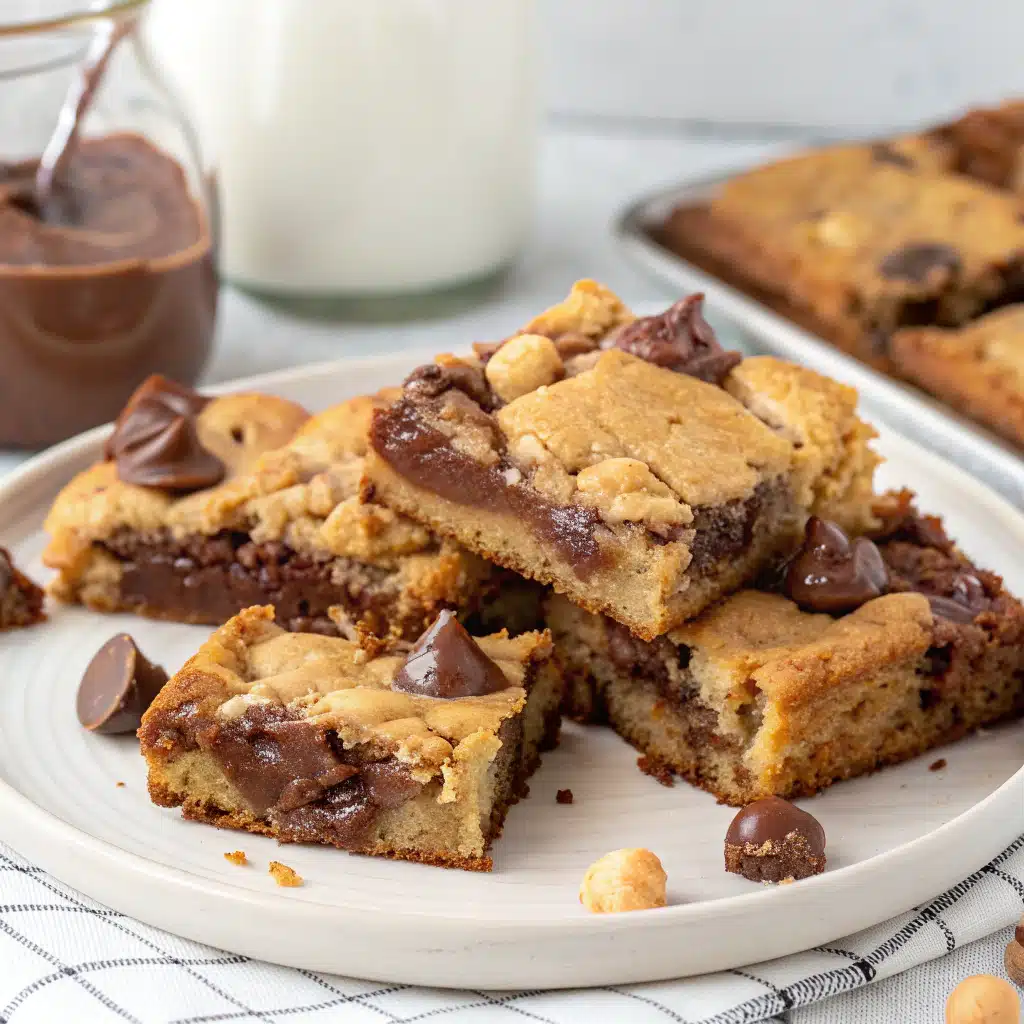 Best Ever Nutella Stuffed Cookie Bars