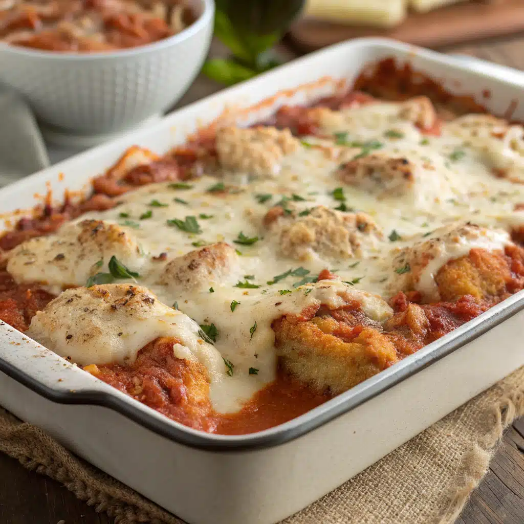 Dump-and-Bake Chicken Parmesan Casserole