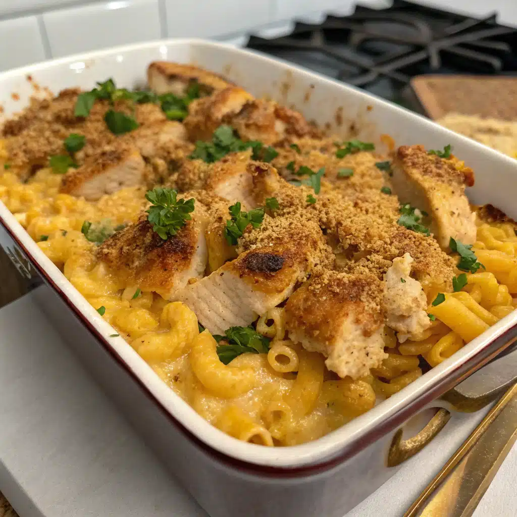Baked BBQ Chicken Mac and Cheese